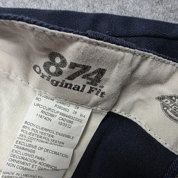 Dickies Pants Mens 32x28 Navy Straight Leg 874 Original Fit Flex Dark Wash - Picture 6 of 10